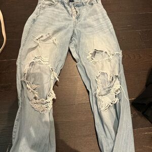 Hollister Light Blue Distressed Boyfriend Jeans